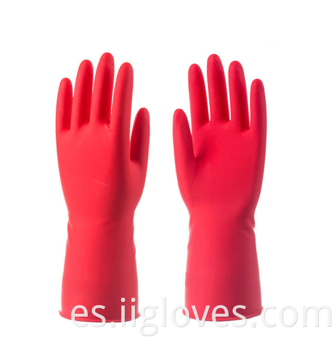 Guantes de trabajo resistente al aceite de PVC rojo de fábrica Guantes de goma negra Guantes de goma industriales impermeables